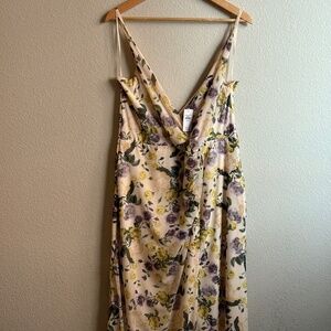 Abercrombie & Fitch Mesh Twist Wrap Maxi Dress Floral NWT